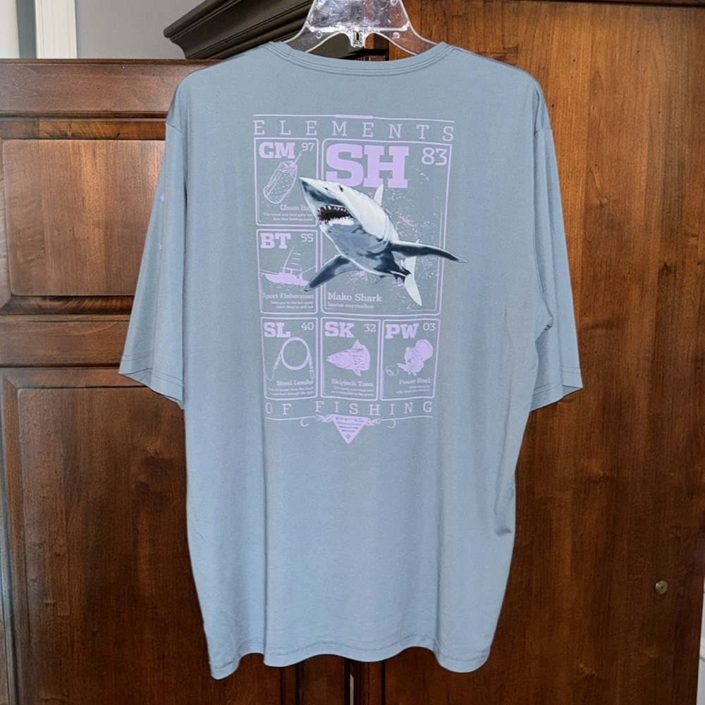 NWOT Columbia PFG Omni-Shade Fishing Elements Graphic Short Sleeve T-shirt